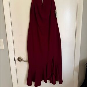 Miusol Asymmetrical Burgundy Dress